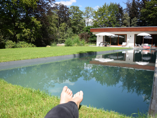 Tuinpad in natuursteen met haag